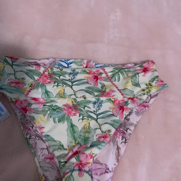 Loveshackfancy x Hurley floral pink green and blue bikini bottoms size small - Picture 8 of 8